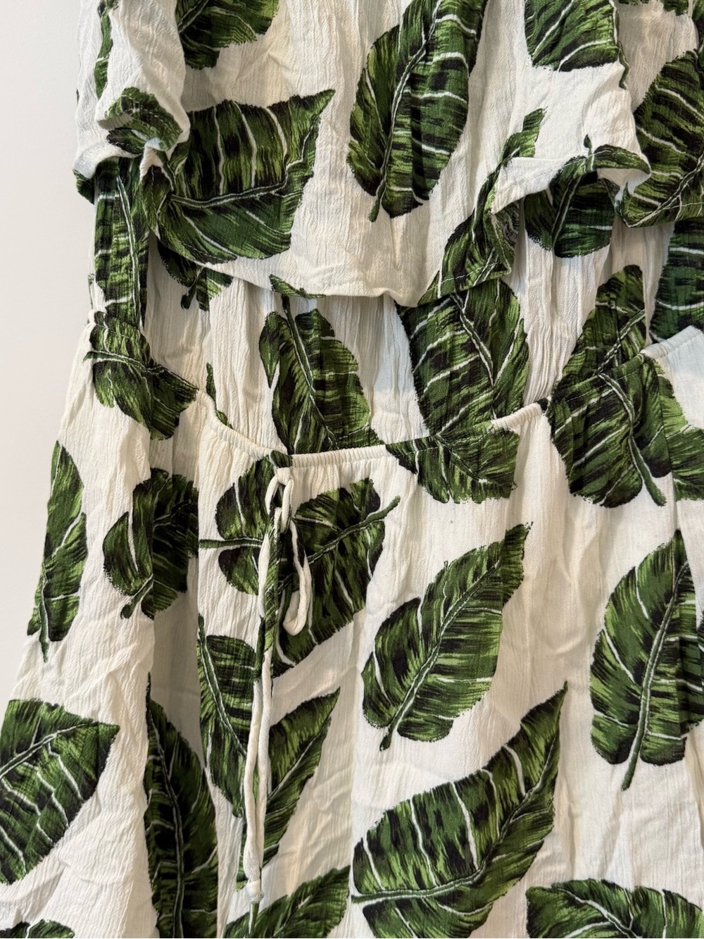 Gilli Tropical Palm Leaf Print Off the Shoulder Romper - Picture 3 of 4